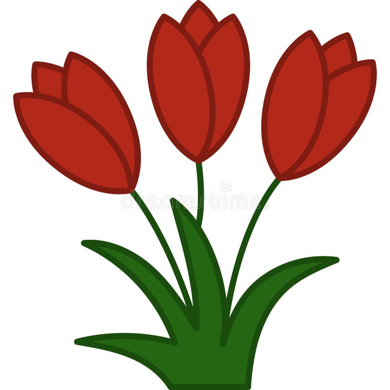 Tulip Flower Filled Outline Icon Vector Stock Vector - Illustration of ...