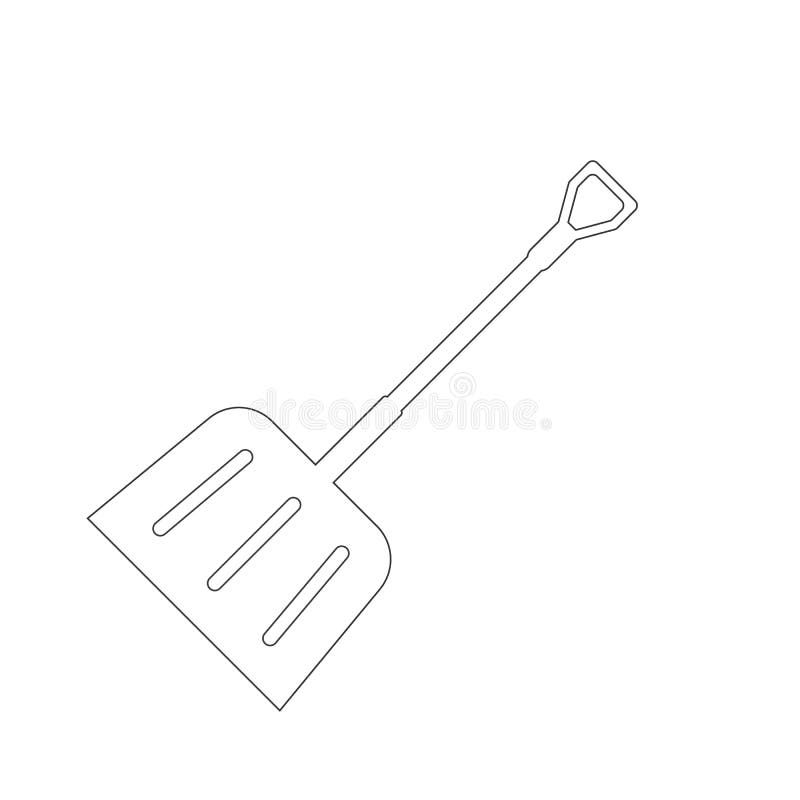 Vector Image of Snow Shovel on White Isolate Stock Vector