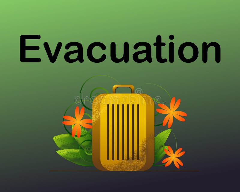 Vector Image of a Suitcase during the Evacuation of People. Stock