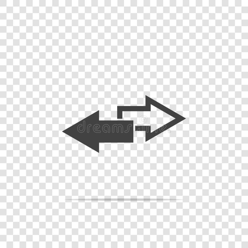 Vector image two arrows. Right arrow and left arrow. The icon shows the direction on transparent background royalty free illustration Vector image two arrows. Right arrow and left arrow. The icon shows the direction on transparent background royalty free illustration