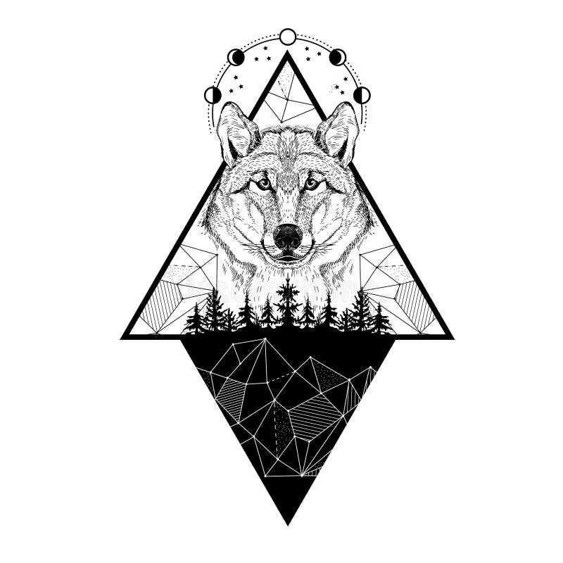 Wolf Moon Tattoo Stock Illustrations – 1,337 Wolf Moon Tattoo Stock ...