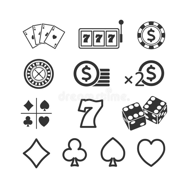 Vector a imagem de um grupo de ícones do jogo Ícones do casino ilustração royalty free Vector a imagem de um grupo de ícones do jogo Ícones do casino ilustração royalty free