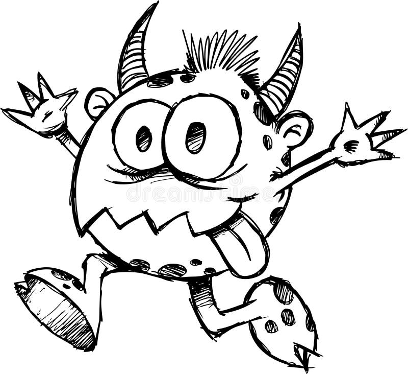 Vector incompleto del diablo del monstruo ilustración del vector Vector incompleto del diablo del monstruo ilustración del vector