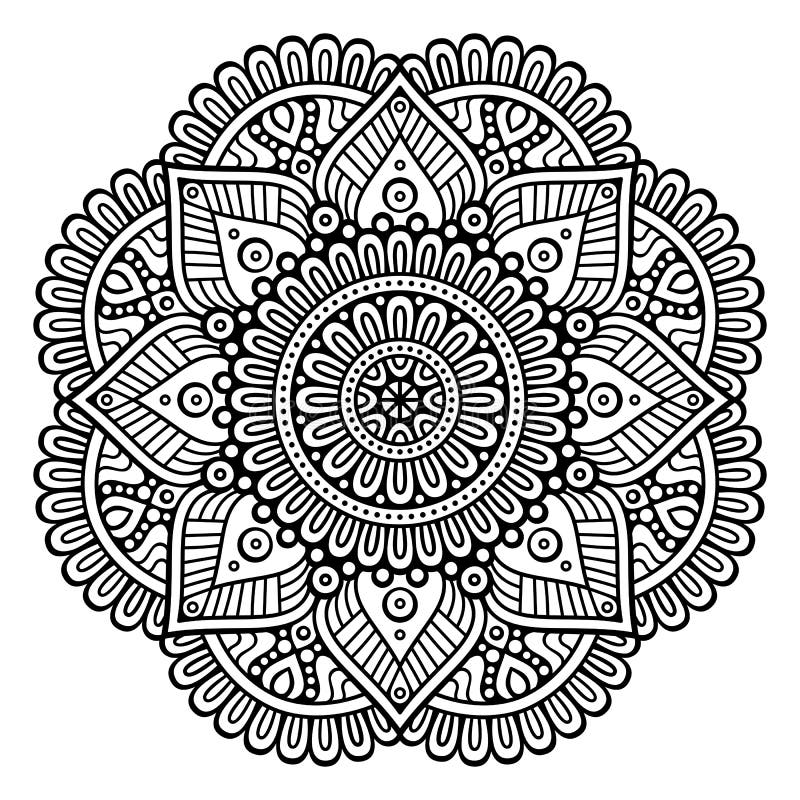 Vector indian Mandala stock vector. Illustration of arab 93199663