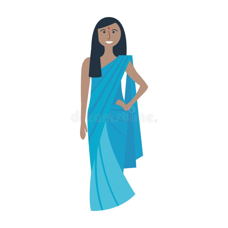 Vector indio tradicional joven de la mujer libre illustration Vector indio tradicional joven de la mujer libre illustration