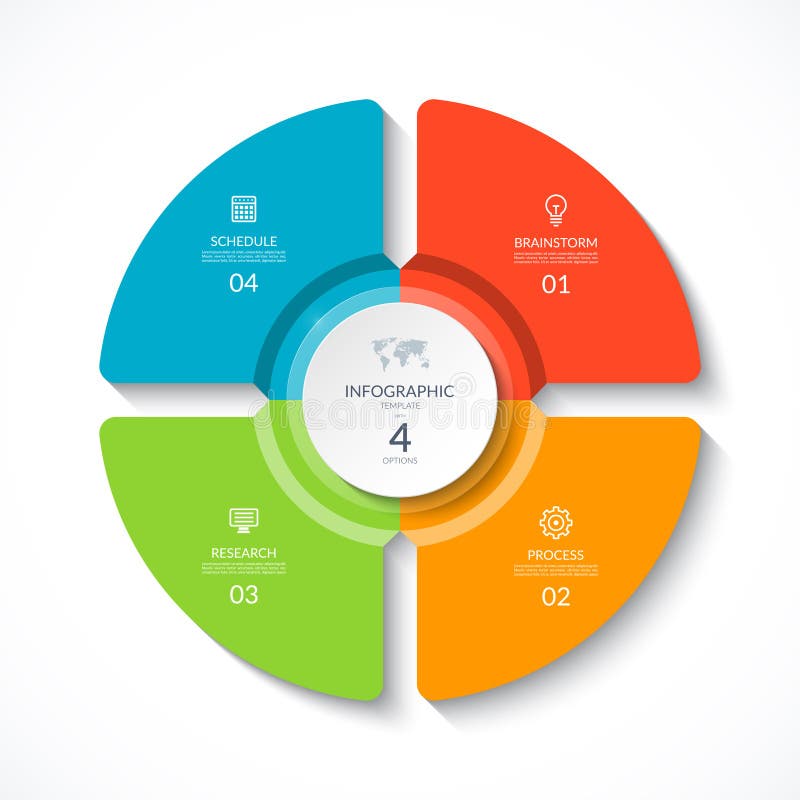 Vector infographic circle. Cycle diagram with 4 options. stock illustration