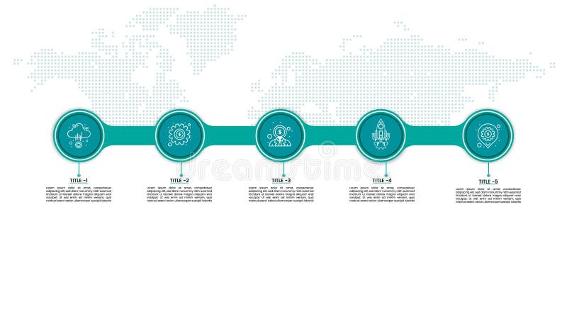 Vector Infographic label data visualization. 5 Circle options or steps infographic template design vector illustration