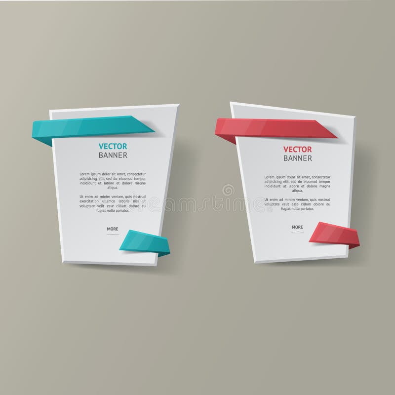 Vector infographic origami banners set. vector illustration