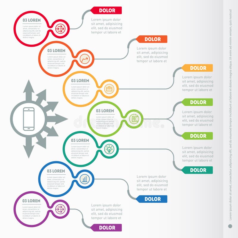 Vector infographic of technology or education process. Part of t vector illustration
