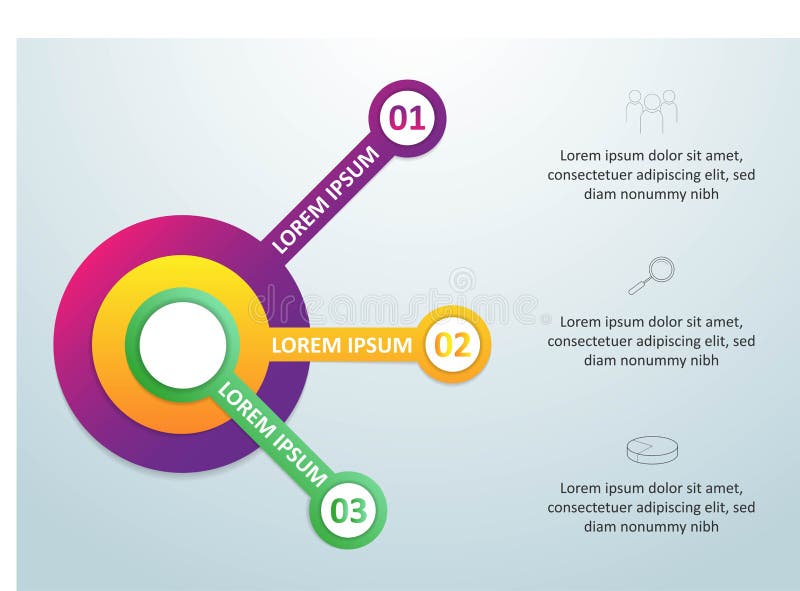 Vector infographic template with 3D paper label, integrated circles. Business concept with 3 options. For content, diagram, stock illustration Vector infographic template with 3D paper label, integrated circles. Business concept with 3 options. For content, diagram, stock illustration