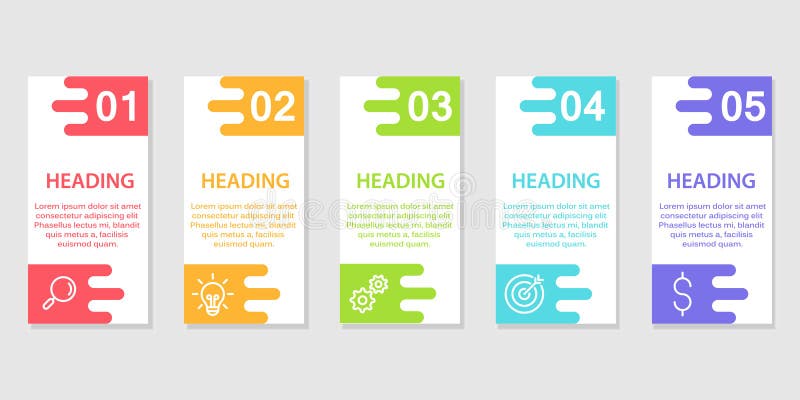 Basic RGBWorkflow ,startup concept, web design, data visualization, banner, brochure or flyer layouts, presentation, education. stock illustration