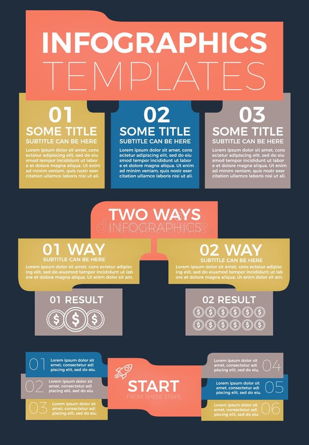Vector Infographics Layout Set Template for Brochure App Web Design