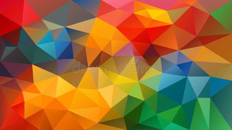 Vector irregular polygon background - triangle low poly pattern - full spectrum multi color rainbow royalty free illustration Vector irregular polygon background - triangle low poly pattern - full spectrum multi color rainbow royalty free illustration