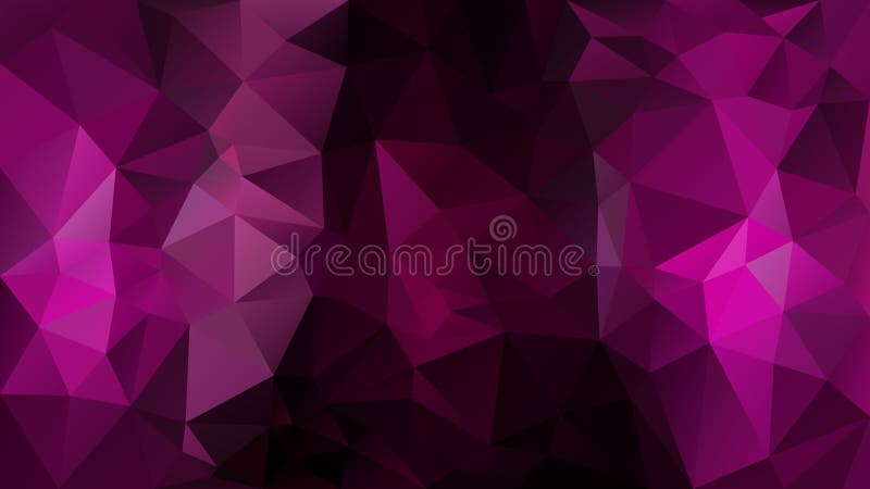 Vector irregular polygon background - triangle low poly pattern - hot pink magenta, dark burgundy red, fuchsia purple