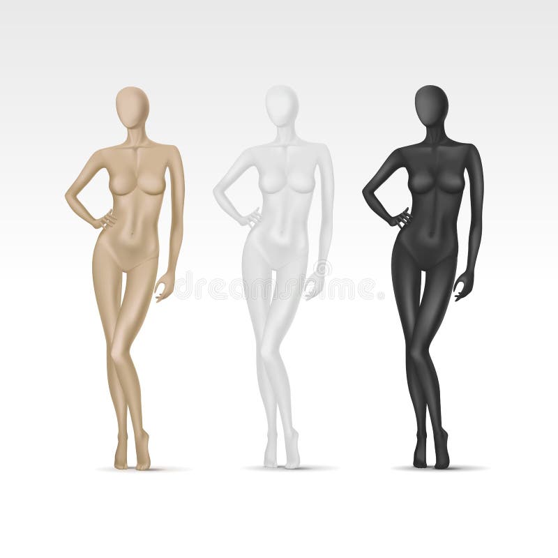 Isolated Female Breasts of Different Size and Skin Color Vector