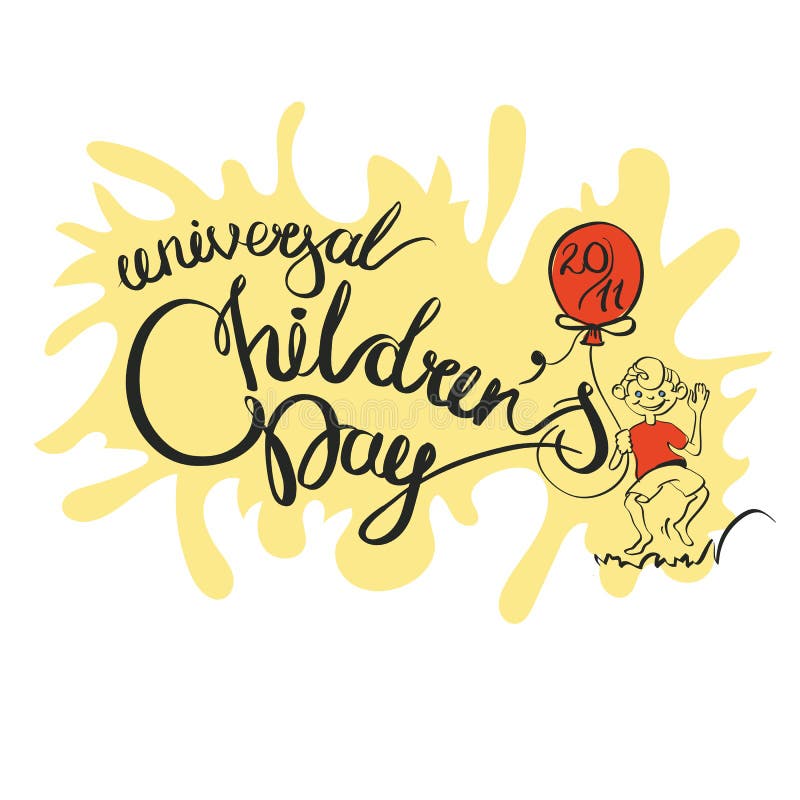 Vector isolated handwritten lettering Children s Day on white background. Vector calligraphy for greeting card vector illustration Vector isolated handwritten lettering Children s Day on white background. Vector calligraphy for greeting card vector illustration