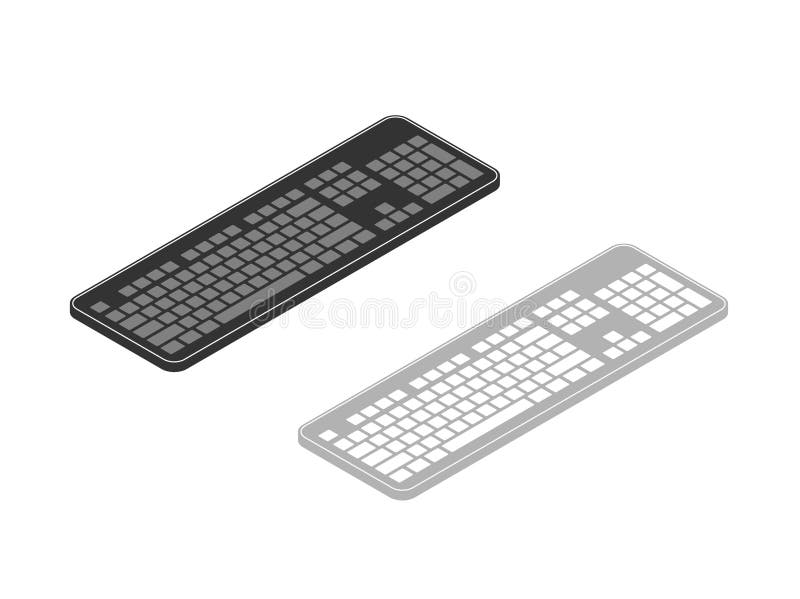Isometric computer keyboards set stock illustration