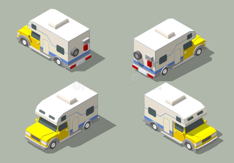 Vector isometric icon of camper stock illustration Vector isometric icon of camper stock illustration