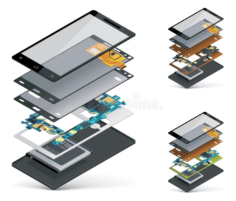 Vector isometrisch smartphoneschema vector illustratie Vector isometrisch smartphoneschema vector illustratie