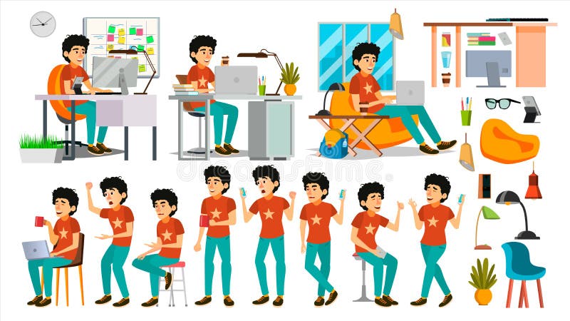 Vector joven del carácter del codificador Promotor de web Programming Codificación, desarrollo de programas Javascript Negocio de libre illustration Vector joven del carácter del codificador Promotor de web Programming Codificación, desarrollo de programas Javascript Negocio de libre illustration