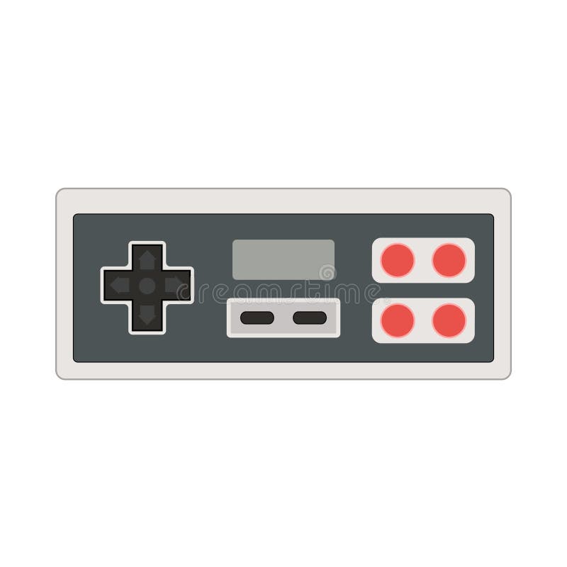 Vector joystick icon illustration. Geek gaming retro gadget from the nineties. Old game entertainment device of the 90s. Gamepad from the 20th century