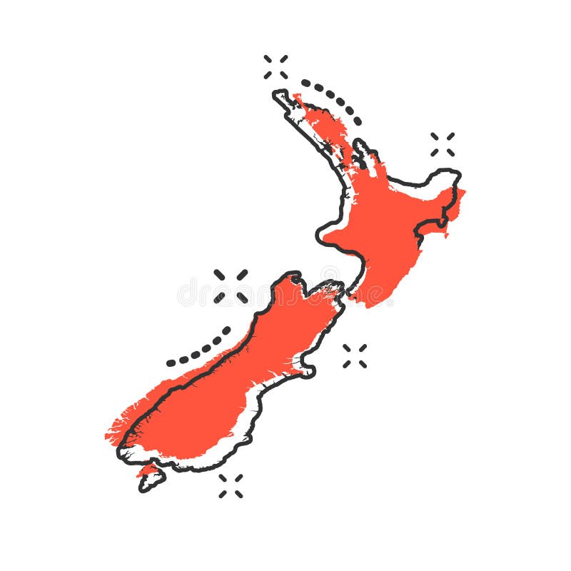 Vector Karikatur Neuseeland-Kartenikone in der komischen Art Irgendwo in Neuseeland vektor abbildung Vector Karikatur Neuseeland-Kartenikone in der komischen Art Irgendwo in Neuseeland vektor abbildung