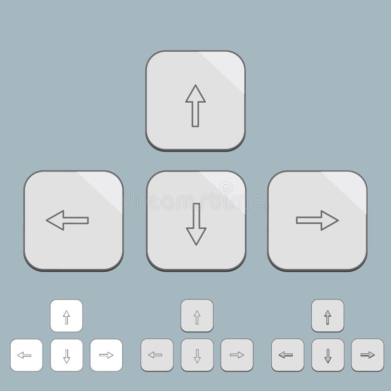 Vector keyboard arrow set on gray vector illustration