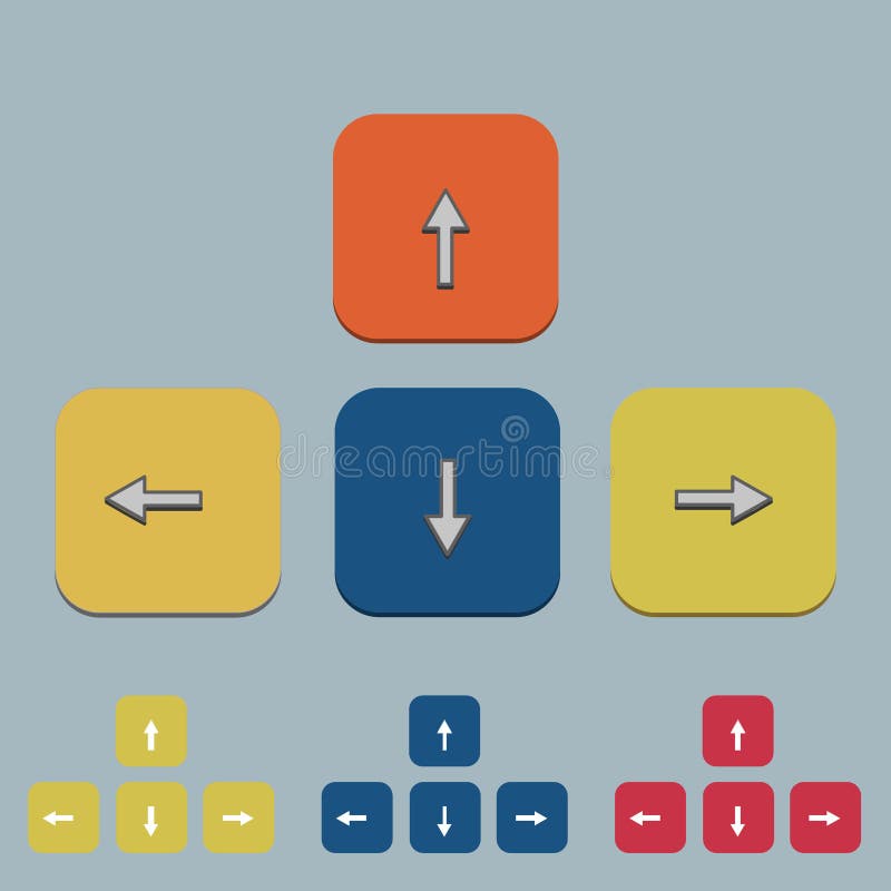 Vector keyboard arrow set on gray vector illustration