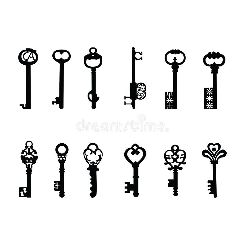 Download Vector Keys Silhouette / Antique Keys 2 Stock Vector ...