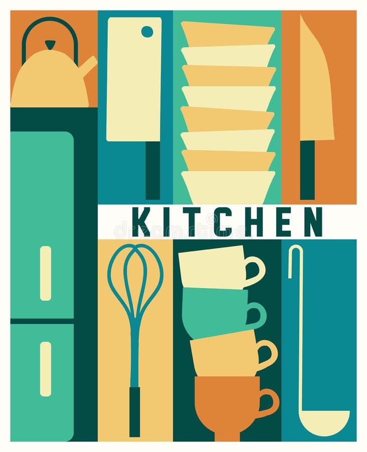 Vector kitchen background stock vector. Illustration of knife 135168287