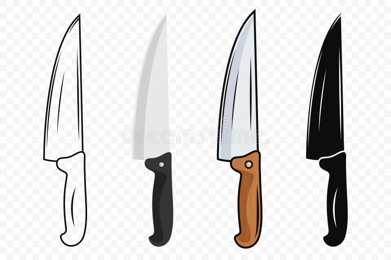 Vector Kitchen Knife Icon Set Chef Knife with Sharp Blade Kitchen Knife Design Templates Stock Vector Kitchen Knife Icon Set Chef Knife with Sharp Blade Kitchen Knife Design Templates Stock