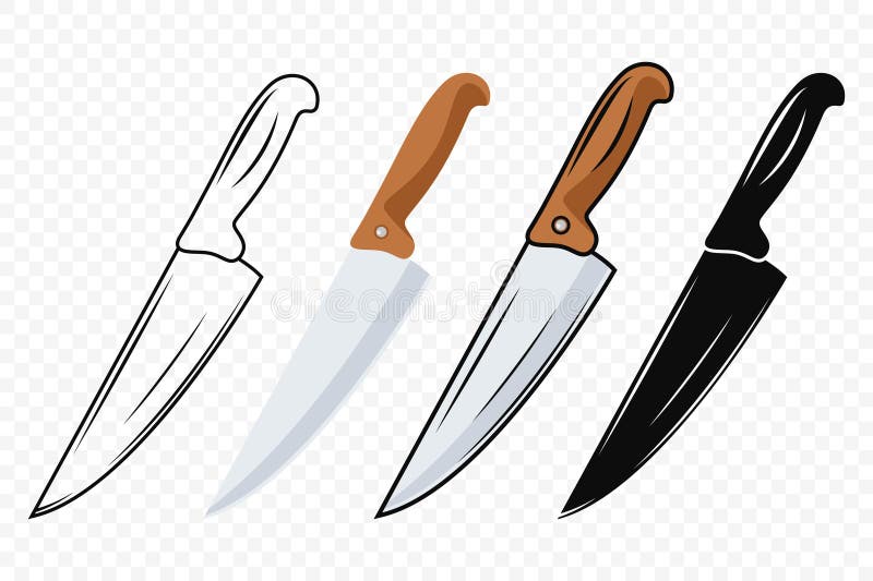 Vector Kitchen Knife Icon Set Chef Knife with Sharp Blade Kitchen Knife Design Templates Stock Vector Kitchen Knife Icon Set Chef Knife with Sharp Blade Kitchen Knife Design Templates Stock