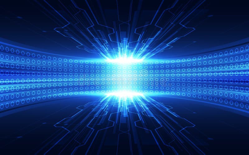 Vector l'alta velocità futuristica astratta, concetto blu del fondo di colore di alta tecnologia digitale dell'illustrazione royalty illustrazione gratis