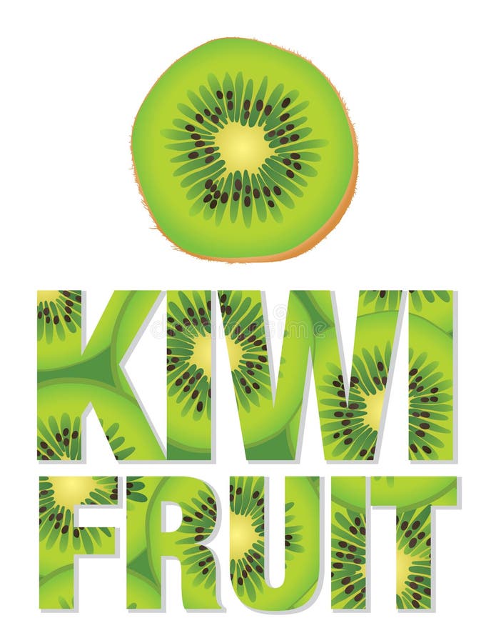 Testo del kiwi fatto dai kiwi illustrazione vettoriale