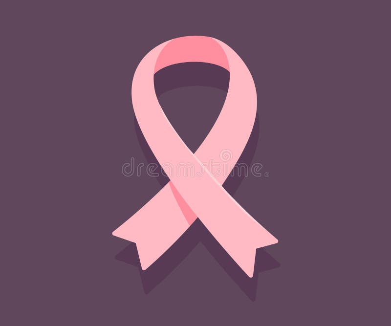 Vector l'illustrazione del nastro rosa, simbolo di consapevolezza del cancro sulla d illustrazione di stock