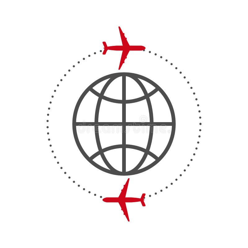 Vector l'illustrazione dell'aereo dell'icona e del globo illustrazione vettoriale Vector l'illustrazione dell'aereo dell'icona e del globo illustrazione vettoriale