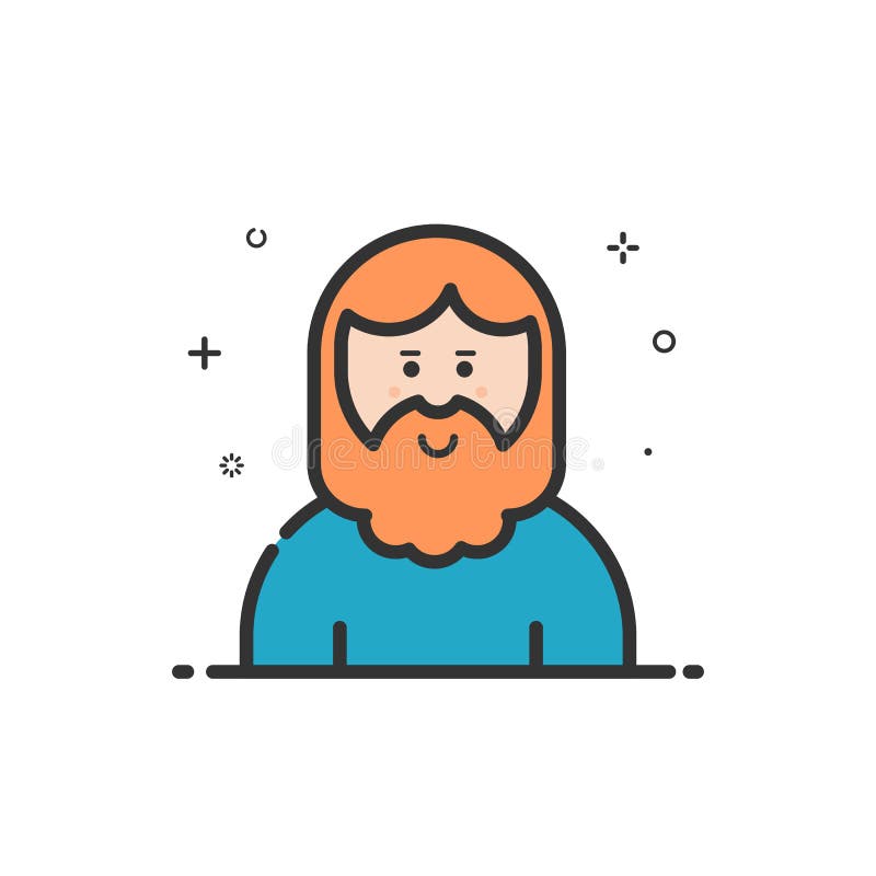 Vector l'illustrazione dell'icona nella linea stile piana Uomo sveglio e sorridente lineare del hipser con la barba royalty illustrazione gratis Vector l'illustrazione dell'icona nella linea stile piana Uomo sveglio e sorridente lineare del hipser con la barba royalty illustrazione gratis