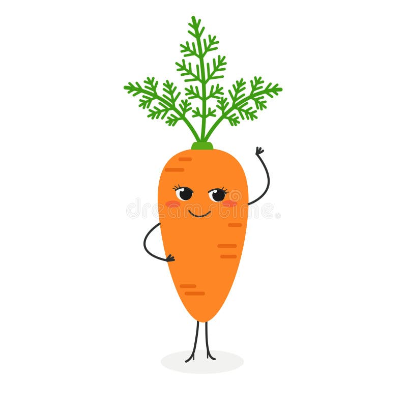 Vector l'illustrazione della carota graziosa del fumetto isolata su fondo bianco illustrazione di stock Vector l'illustrazione della carota graziosa del fumetto isolata su fondo bianco illustrazione di stock