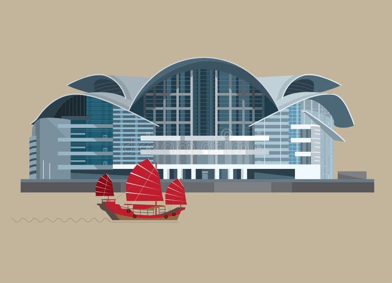 Vector l'illustrazione della fase II del centro HKCEC di mostra e di Hong Kong Convention illustrazione di stock Vector l'illustrazione della fase II del centro HKCEC di mostra e di Hong Kong Convention illustrazione di stock
