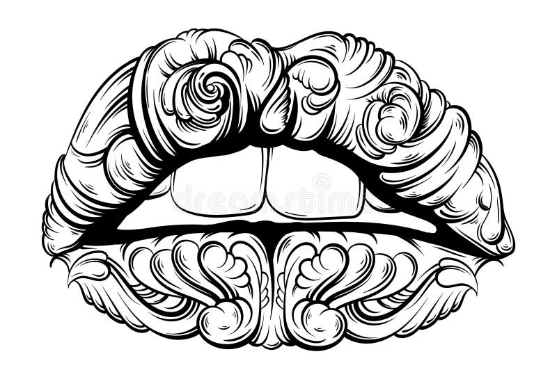 Vector l'illustrazione delle labbra surreali rese a stile disegnato disponibile illustrazione di stock Vector l'illustrazione delle labbra surreali rese a stile disegnato disponibile illustrazione di stock