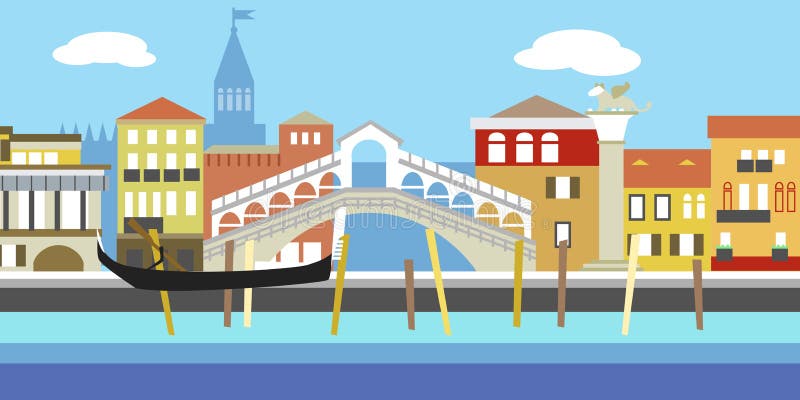 Vector l'illustrazione di paesaggio urbano di Venezia nello stile semplice Paesaggio italiano tradizionale Camere nel vecchio sti illustrazione vettoriale Vector l'illustrazione di paesaggio urbano di Venezia nello stile semplice Paesaggio italiano tradizionale Camere nel vecchio sti illustrazione vettoriale