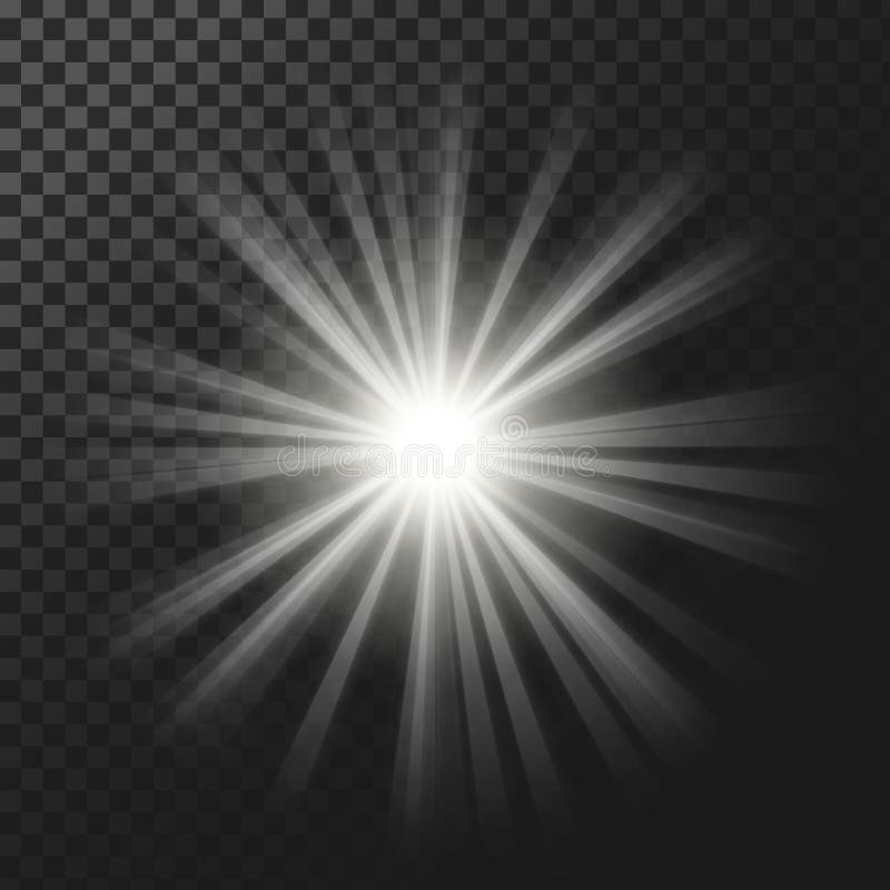 Vector l'illustrazione di un effetto della luce d'ardore di bianco con i raggi royalty illustrazione gratis Vector l'illustrazione di un effetto della luce d'ardore di bianco con i raggi royalty illustrazione gratis