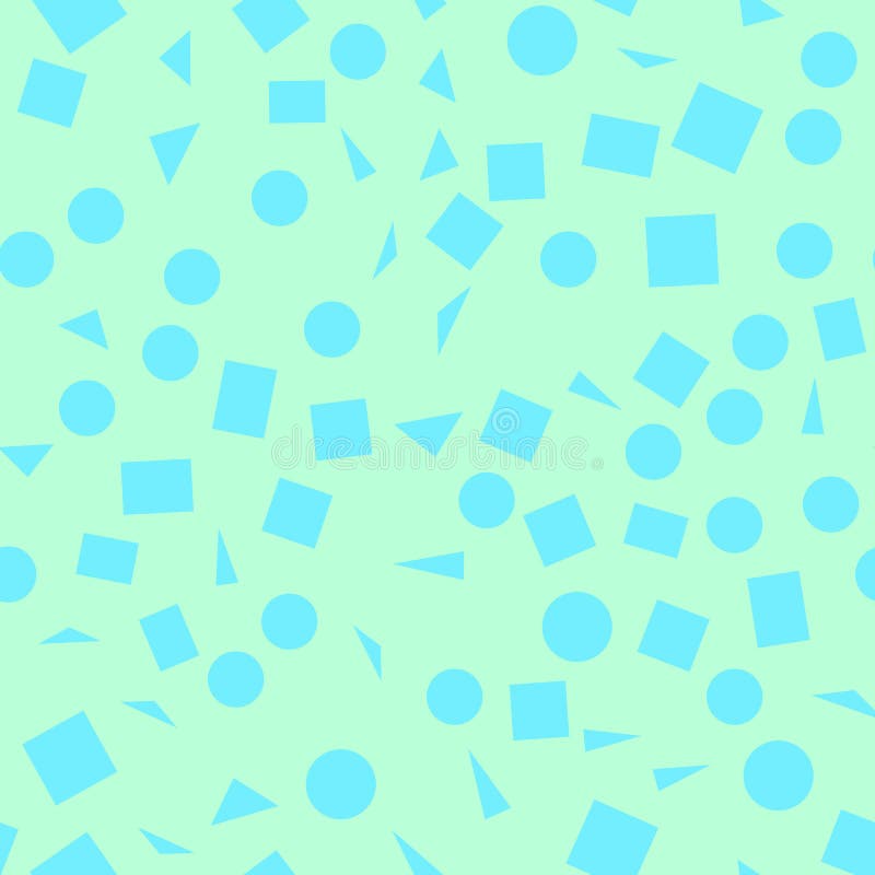 Vector l'illustrazione di un modello senza cuciture delle forme semplici blu - i quadrati, i triangoli, cerchi su un verde chiaro illustrazione vettoriale Vector l'illustrazione di un modello senza cuciture delle forme semplici blu - i quadrati, i triangoli, cerchi su un verde chiaro illustrazione vettoriale