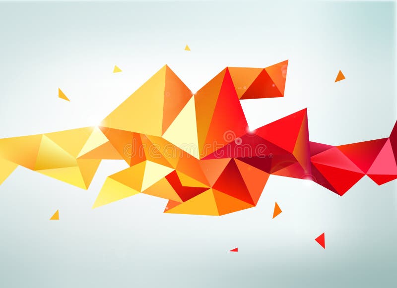 Vector l'insegna di cristallo sfaccettata arancio, rossa, gialla variopinta astratta illustrazione di stock Vector l'insegna di cristallo sfaccettata arancio, rossa, gialla variopinta astratta illustrazione di stock