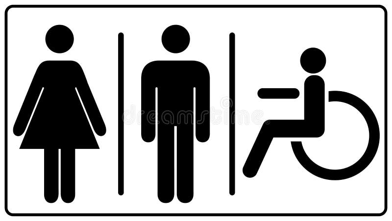 Vector l'insieme disattivato del contrassegno della toilette delle donne e degli uomini illustrazione vettoriale