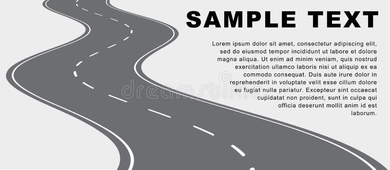 Vector la carretera con curvas en un fondo blanco con el copia-espacio para el yo ilustración del vector Vector la carretera con curvas en un fondo blanco con el copia-espacio para el yo ilustración del vector
