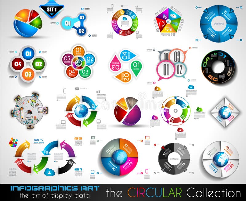 Vector la colección GRANDE circular de Infographics para sus gráficos libre illustration Vector la colección GRANDE circular de Infographics para sus gráficos libre illustration