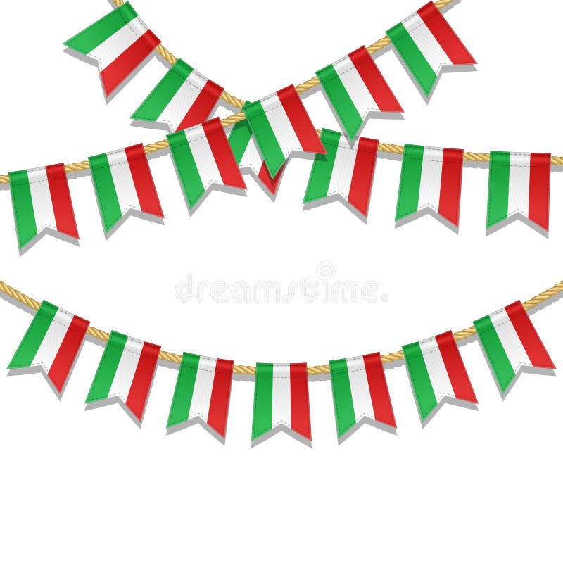 Vector la decorazione variopinta della stamina a colori della bandiera italiana Illustrazione di vettore per la festa nazionale d royalty illustrazione gratis