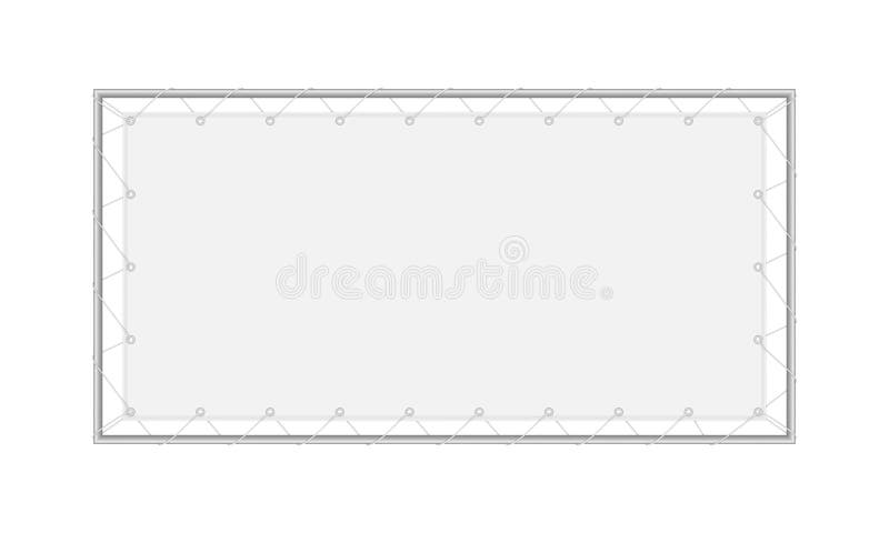 Vector la disposizione realistica di immagine, modello di un'insegna rettangolare del tessuto in bianco illustrazione di stock Vector la disposizione realistica di immagine, modello di un'insegna rettangolare del tessuto in bianco illustrazione di stock