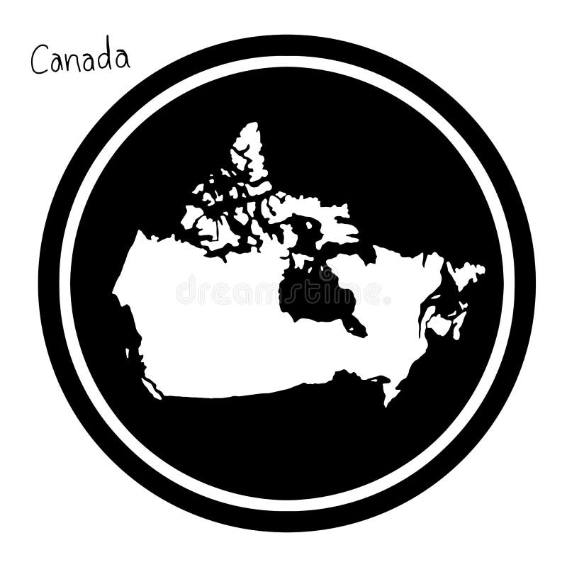 Vector la mappa bianca dell'illustrazione del Canada sul cerchio nero, isolato royalty illustrazione gratis Vector la mappa bianca dell'illustrazione del Canada sul cerchio nero, isolato royalty illustrazione gratis